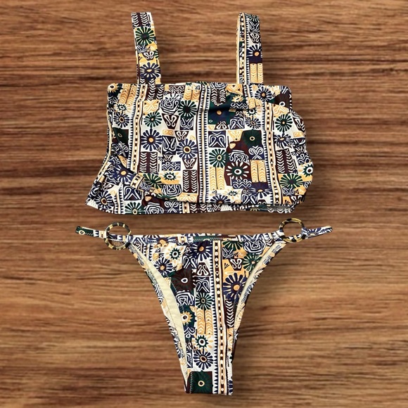 New Carolina K x Free People Loren / Lily M Floral Crop Top & Low Waist Bottoms - Picture 6 of 7